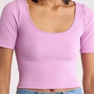 Abound Lilac Ribbed Crop Top